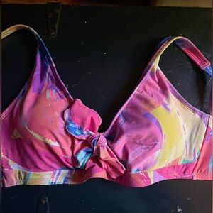 Women’s size 10 Beach house brand multi colored (pink,blue & yellow) bikini top